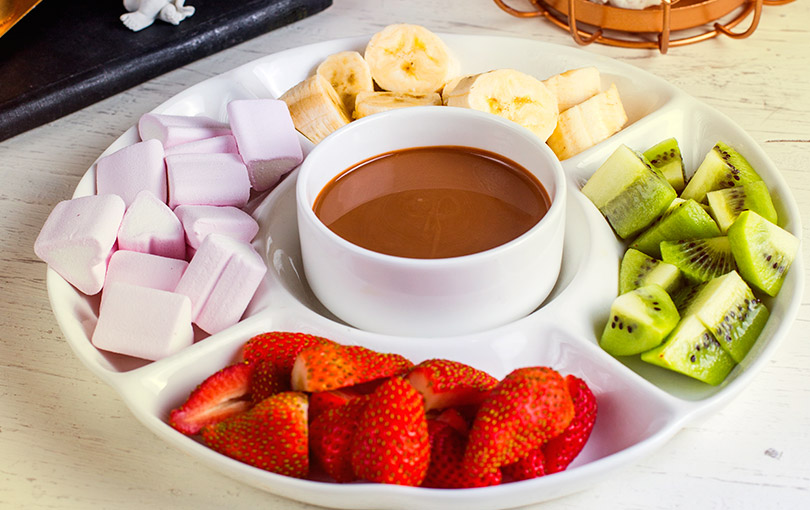 fondue de frutas